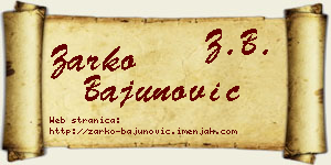 Žarko Bajunović vizit kartica